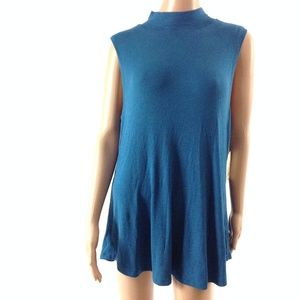 Women's Knit Tunic Blue Tank Top XL